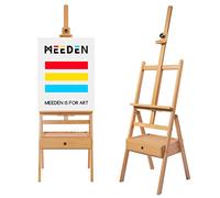 MEEDEN Studio Chevalet avec tiroir de rangement en hêtre réglable (152,4 cm ~ 182,9 cm) pour artistes, étudiants et adultes, peut contenir des toiles jusqu'à 88,9 cm