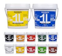 MEEDEN Studio Heavy Body Lot de 12 grandes peintures acryliques 1 l non toxiques riches en pigments pour artistes, laques brillantes pour mur, toile, bois, cuir, pierre, artisanat, peinture, 12