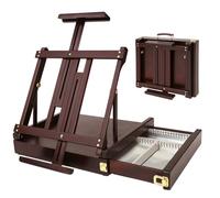MEEDEN Studio Sketchbox Chevalet de table avec tiroir doublé en métal - et boîte à croquis avec rangement - Capacité maximale de 86,4 cm, finition noyer