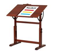 MEEDEN Table à Dessin en Bois: 90 x 60 cm Table de Dessin d'artiste, Table d'art avec Hauteur Réglable, de Peinture en Studio, Bureau d'Artisanat pour Adultes pour l'Écriture, Noyer