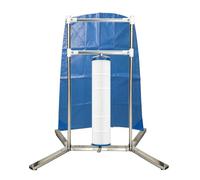MEEGOON Support de nettoyage de filtre de piscine, outil de nettoyage robuste rotatif à 360°, construction SUS304 pour un outil de nettoyage cyclonique efficace, convient aux filtres à cartouche de