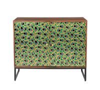 MEENA - Meuble de rangement en bois plaqué laiton Multicolore