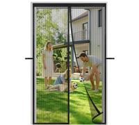 Meet Beauty Moustiquaire Magnetique Porte Fenetre 185x220cm, 3ᵉ Génération Anti-vent, Installation Facile, Multi Tailles Disponibles, Noir