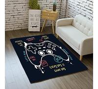 MeeTe Tapis pour Enfants Boutons De Commande De Jeu Vidéo Bleu Noir Manette De Jeu Tapis De Salon Tapis De Couloir Tapis De Chambre Tapis De Chevet Tapis De Bain Antidérapant (Couleur 02,80_x_120_cm)