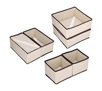 MEEVINWH Boîtes de Rangement pour sous-vêtements, Tissu Non tissé Pliable, Ensemble de Six pièces pour la Maison, Plusieurs Tailles, séparateur de tiroir Efficace