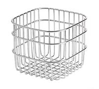 MeevrgR Bacs de rangement polyvalents en fil métallique pour bureau à domicile - Panier en métal portable pour l'organisation de bureau et les fichiers - Argent 11 x 11 x 10 cm (une poignée)