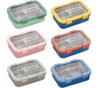 MeevrgR Boîte à déjeuner isotherme alternative en acier inoxydable à 3 sections avec couvercles étanches pour la préparation des repas, les voyages, vert, 22,9 x 16,5 cm (vert)
