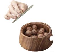 MeevrgR Bol à goûter rond en bois de noyer, boîte à fruits de luxe, plateau à noix naturel pour fête 13,5 cm