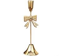 MeevrgR Bougeoir en fer plaqué or avec nœud - Décoration de table européenne pour dîner romantique - Centre de table élégant (E)