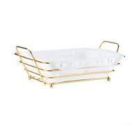 MeevrgR Corbeille à pain avec cadre en fer avec doublure en tissu amovible | pour un rangement polyvalent de bureau pour les fruits frais, le pain et les collations | Organiseur de cuisine élégant