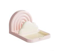 MeevrgR Couvercle de casserole et porte-ustensiles en forme d'arc-en-ciel avec plateau d'égouttement, organisateur de comptoir de cuisine compact pour couvercles, spatules, cuillères, vert (rose)