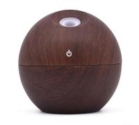 MeevrgR Diffuseur d'huiles essentielles USB de 130 ml, brume fine et lumières LED colorées pour aromathérapie de voiture et maison (grain de bois foncé)