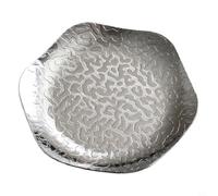 MeevrgR Élégant plat de service en forme de fleur en acier inoxydable doré et argenté pour cuisine, salle à manger, décoration d'intérieur, fête, buffet, présentoir de vaisselle de 17 cm (17,5 cm