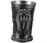 MeevrgR Ensemble de verres à shot en alliage de zinc avec motifs de dieu antique, tasse à cocktail en métal de 30 ml pour fête, design de style égyptien (la reine)