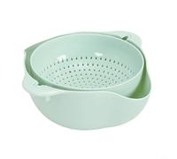 MeevrgR Ensemble passoire de cuisine 23 x 23 cm, passoire en plastique pour fruits et légumes avec trous de drainage, poignée ergonomique pour salades et pâtes (vert)