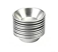 MeevrgR Lot de 10 moules à tarte en alliage d'aluminium réutilisables pour mini quiche, pâtisserie, 7 x 4 cm