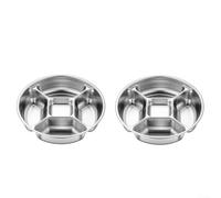 MeevrgR Lot de 2 assiettes divisées en acier inoxydable à 5 compartiments pour enfants et adultes - Assiettes à dîner avec sections pour collation, salade, repas 22,5 cm