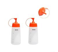 MeevrgR Lot de 2 bouteilles compressibles en plastique avec buse, 300/550 ml, distributeur anti-fuite pour sauce et vinaigrette, gadgets de cuisine faciles à nettoyer pour verser avec précision dans
