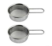 MeevrgR Lot de 2 tamis à mailles fines en acier inoxydable avec poignée pour farine, sucre, cacao, matcha, tamisage, sauces, bouillon, pâtes, gadget de cuisine