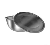 MeevrgR Lot de 3 saladiers en acier inoxydable avec couvercles, bols à mélanger empilables pour la cuisine, la maison, argent 17 cm, 19 cm, 21 cm