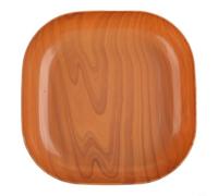 MeevrgR Lot de 8 assiettes à goûter carrées en plastique imitation bois de 15 cm, plats à dessert carrés pour pain, gâteaux aux fruits, ensemble de vaisselle élégant pour salle à manger à la maison et