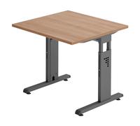 MEGA 8 G | Bureau 80 x 80 réglable en hauteur Noyer/Graphite