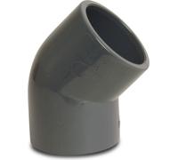 Mega coude 45° PVC-U 16 mm manchon à coller 16 bar, gris