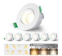 mega lumen Spot Led Encastrable Dimmable Orientable, Spot IP65 Salle de Bain Luminaire Cuisine, 5W 550LM Spots de Plafond, Blanc Chaud 3000K/Blanc Neutre 4000K/Blanc Froid 6500K Réglable, Ø70mm CRI90+