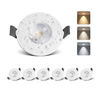 mega lumen Spot Led Encastrable, Spot Salle de Bain IP44, 5W 520LM Spots de Plafond Extra Plat, Blanc Chaud 3000K/Blanc Neutre 4000K/Blanc Froid 6000K pour Cuisine Salon, Ø68-74mm IRC90+, Lot de 6