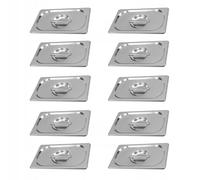 Mega-M Lot de 10 couvercles GN 1/4 en acier inoxydable SS201, 26,5 x 16,2 cm, Gastro Norm Standard, passent au lave-vaisselle