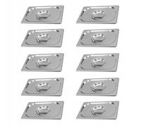 Mega-M Lot de 10 couvercles GN 1/4 en acier inoxydable SS201, 26,5 x 16,2 cm, Gastro Norm Standard, passent au lave-vaisselle