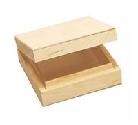 MégaCréa DIY - Boite en bois carrée 10 x 10 H 3,7 cm
