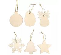 MégaCréa DIY - Formes Noël à suspendre en bois 10 à 11 cm 6 pièces