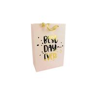 MégaCréa DIY - Sac cadeau Doré avec message Best Day Ever 33,5cm