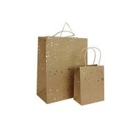 MégaCréa DIY - Sac cadeau kraft et doré 2 pièces