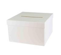 MegaCrea DIY Urne en Carton carrée pour cagnotte Cadeau 24,5 cm, Blanc
