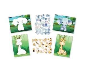 MegaCrea Kit tableaux stickers au numéro A5 éléphant et gir