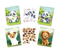 MegaCrea Kit tableaux stickers au numéro A5 lion et panda 2
