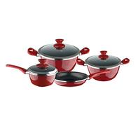 Megafesa Fit - Batterie de Cuisine, 4 pièces avec 3 couvercles, Rouge