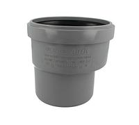 MegaHaustechnik HT Réducteur excentrique HT avec manchon DN110 x tuyau DN125, pour tube diamètre extérieur 110 mm sur embout enfichable extérieur Ø 125 mm