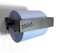 MegaMaxx Porte-rouleau de papier essuie-tout bleu à déchirer - Distributeur mural industriel pour bureau et maison (fabriqué au Royaume-Uni, noir)