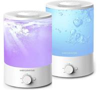 MEGAWISE, lot de 2 humidificateurs d'air de 3,5 litres, système de remplissage supérieur, technologie à ultrasons pour un brouillard froid, avec un grand réservoir