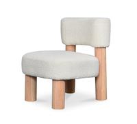 MEGEVE- Fauteuil revetu de tissu bou lanc Blanc