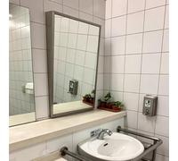 MegLob Miroir Pleine Longueur Pour Utilisateurs De Fauteuils Roulants ; Miroir De Salle De Bain À Inclinaison Fixe ; Miroir De Courtoisie Incliné Avec Cadre En Acier Inoxydable,50 * 70cm