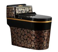 MegLob Toilettes De Luxe À Double Chasse Pour Usage Domestique, Toilettes En Céramique À Siphon Silencieux, Hauteur De Siège De 16 Pouces, Trous Pré-Percés Standard De 12 Pouces,Bb