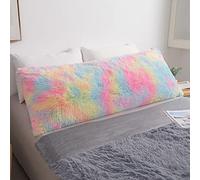 MEGO Housse de Coussin en Fausse Fourrure à Poils Longs avec imprimé Arc-en-Ciel, 53,3 x 137,2 cm, taie d'oreiller en Peluche Douce et pelucheuse avec Fermeture éclair pour Enfants, Filles, Enfants,