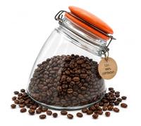 megusta!® Bocaux rangement cuisine | 1200 ml | couvercle hermétique en céramique orange | pour les pâtes, céréales, biscuits, bonbons, lentiles, la farine, le café, sel