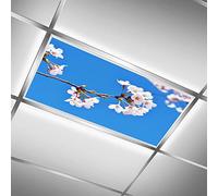 MEHOM Cache-lampes fluorescentes pour salle de ureau, plafonnier LED en forme de fleur rose - 61 x 122 cm