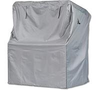 Mehr Garten Housse de Protection pour Fauteuil-Cabine en Osier | 125 x 100 x 165/140 cm | Polyester tissé Oxford 600D, Couleur : Gris
