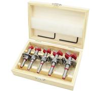 Meichoon Lot de 5 forets Forstner, 15 mm, 20 mm, 25 mm, 30 mm, 35 mm, en acier au carbone, positionnement ajustable, travail du bois, foret à charnière, foret pour bois tendre et dur